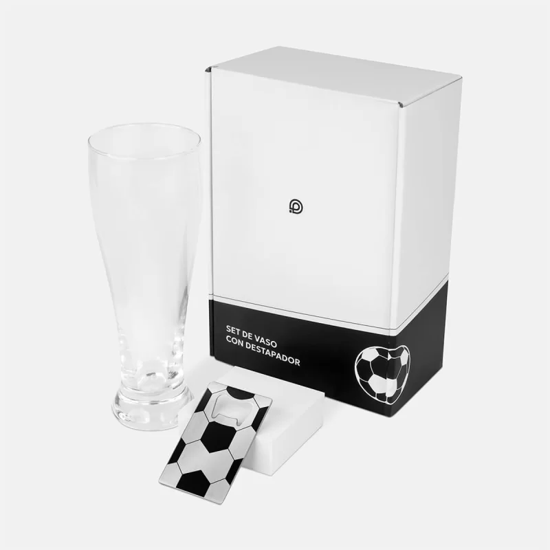 SET DE VASO Y DESTAPADOR SOCCER